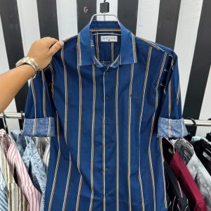 Gucci Navy Multi-Stripe Shirt