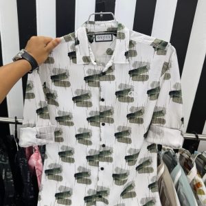 Gucci Green Brushstroke Shirt